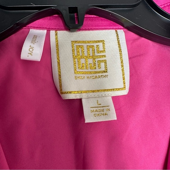 EMILY McCarthy poppy dress in fuchsia fedora cotton poplin size L - Picture 6 of 10